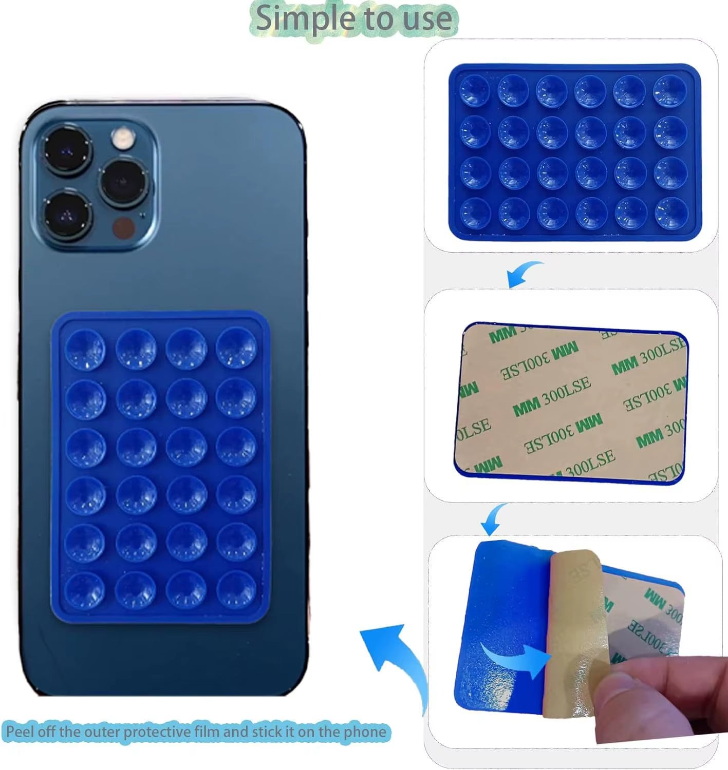 Leyi High Quality Strong Solid Non Slip Adhesive Phone Silicone Sucker Cup Pat Adhesive Mount Suction Holder for Mobile Phones